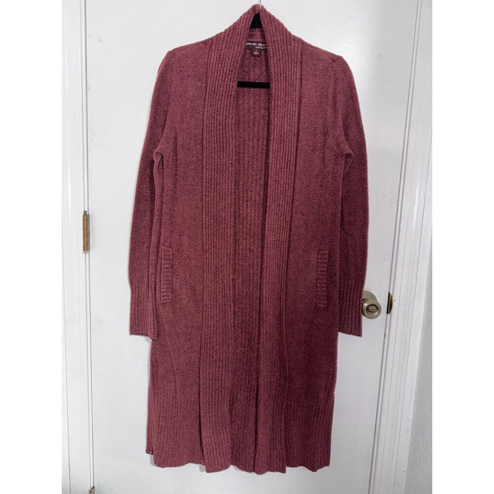 Barefoot Dreams Cozychic Lite Burgandy Long Line Cardigan Small